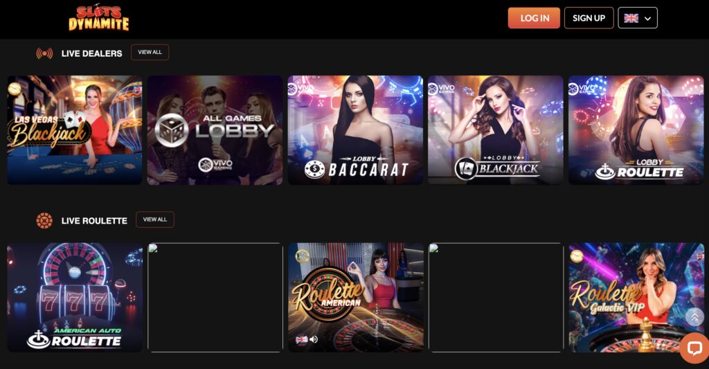 Slots Dynamite Live casino games