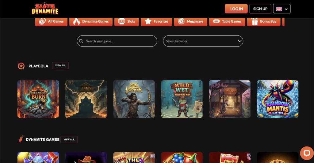 Slots Dynamite games library 