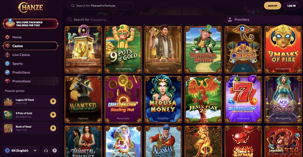 Chanze Casino slots library 