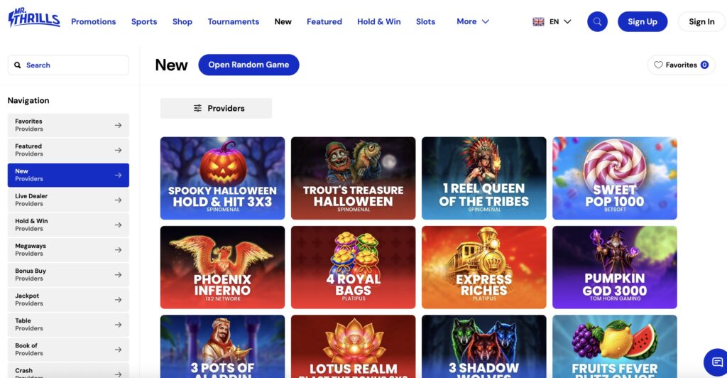 Mr Thrills Slots Library 