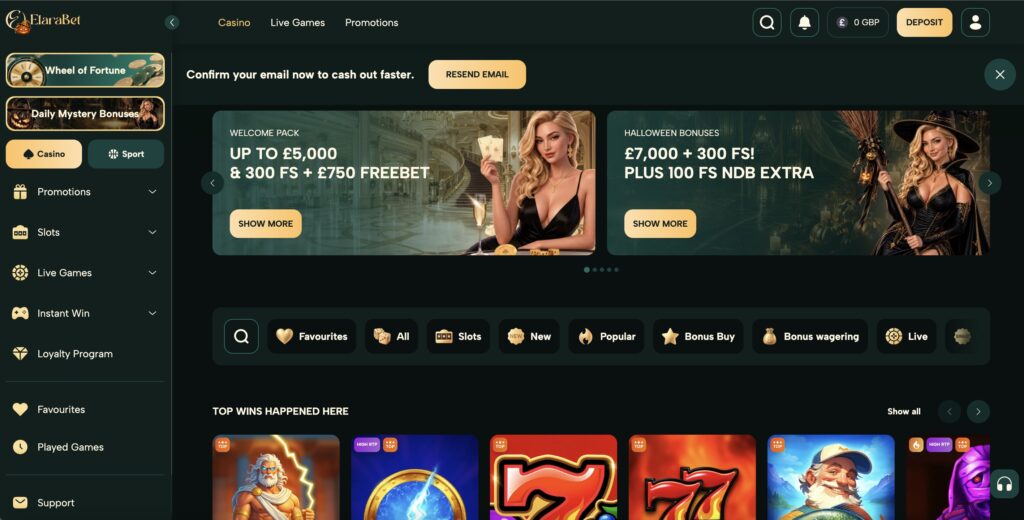 Elarabet homepage