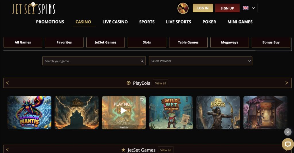 Jet Set Spins Casino Games Library 
