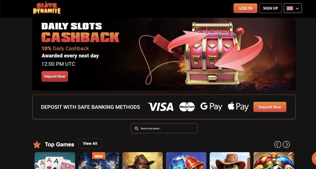 Slots Dynamite homepage