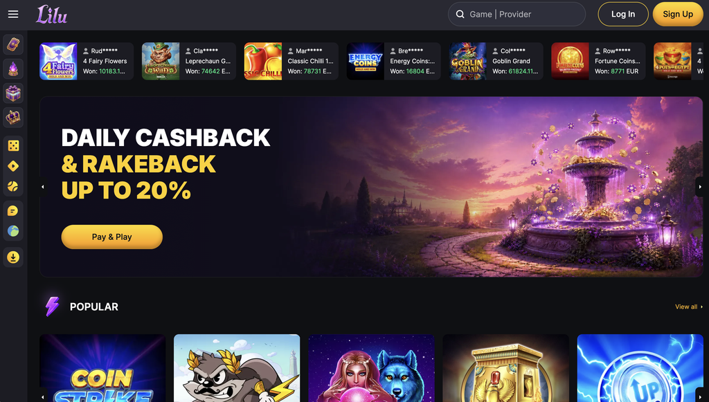 Lilu Bet Homepage.