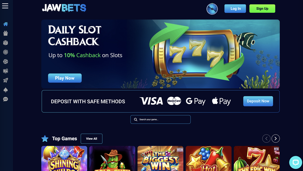 JawBets homepage.