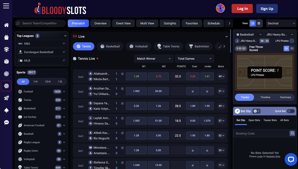 Bloody Slots sports.