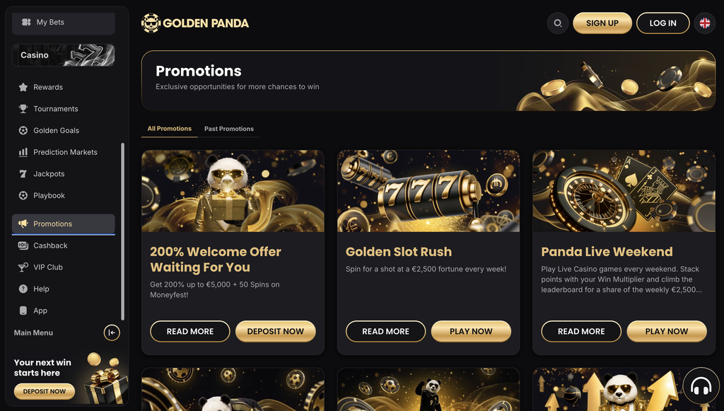 Golden Panda promotions.